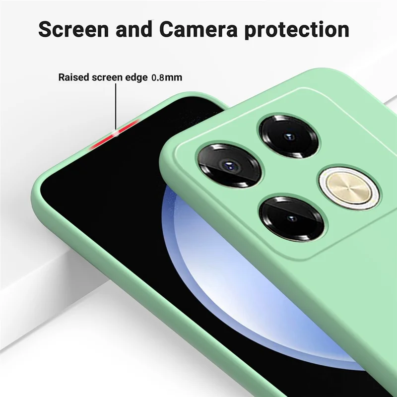 Para Infinix Note 40 Pro 4G Case Líquido Silicone Resistente a Arranhões Capa Protetora com Alça de Mão - Verde