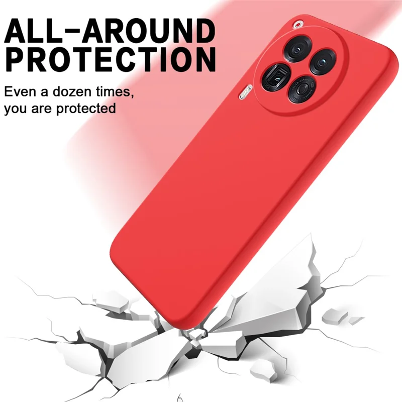 For TECNO Camon 30 Premier 5G Case Liquid Silicone Anti-Fall Phone Cover with Hand Strap - Red
