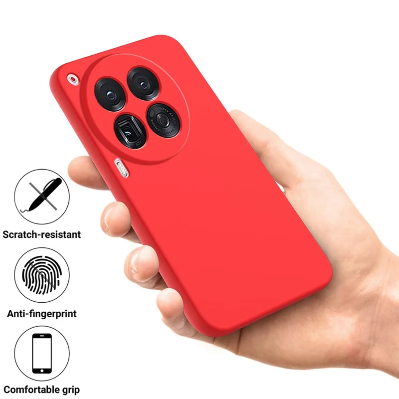 For TECNO Camon 30 Premier 5G Case Liquid Silicone Anti-Fall Phone Cover with Hand Strap - Red