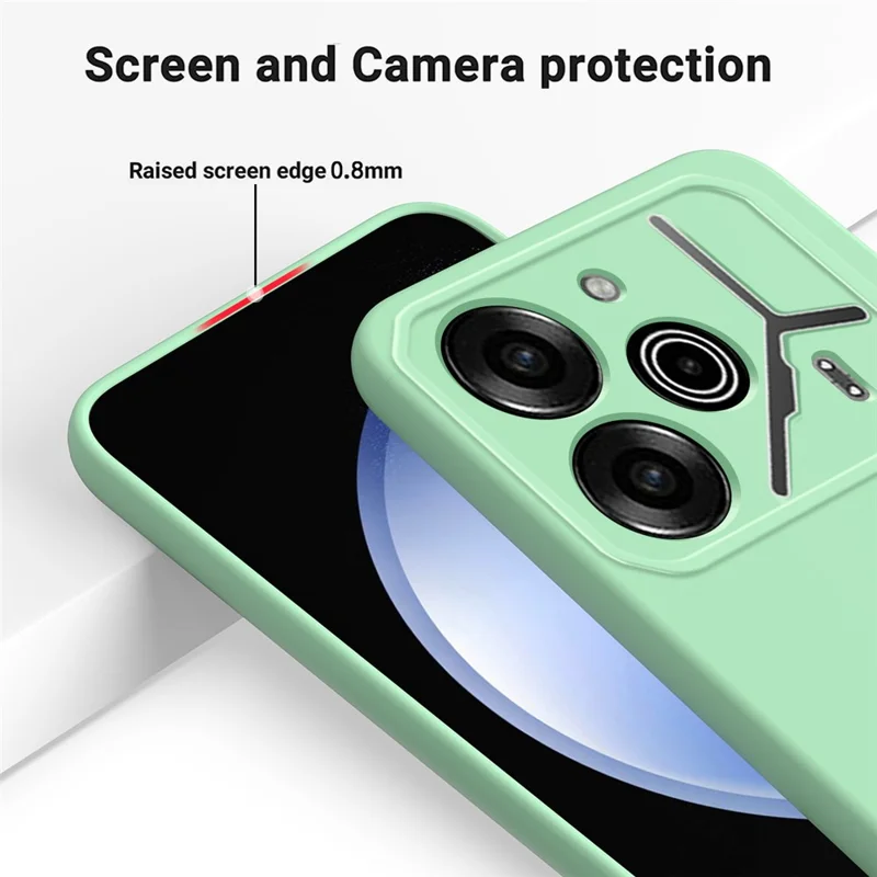 For TECNO Pova 6 Pro 5G Scratch Resistant Case Liquid Silicone Phone Cover with Hand Strap - Green