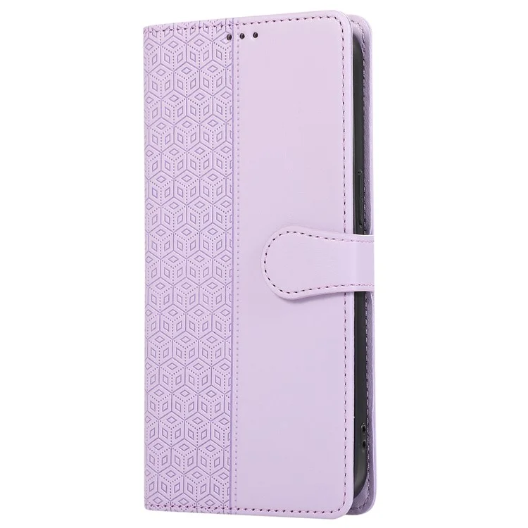 R20 pour Samsung Galaxy S22 Ultra 5G Étui Folio Support Mélange Losange Housse Téléphone - Violet