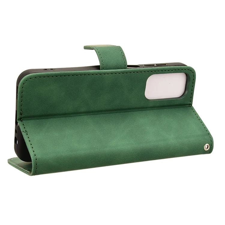 Para Samsung Galaxy M15 5G Case Skin-Touch Leather Flip Stand Phone Cover - Verde