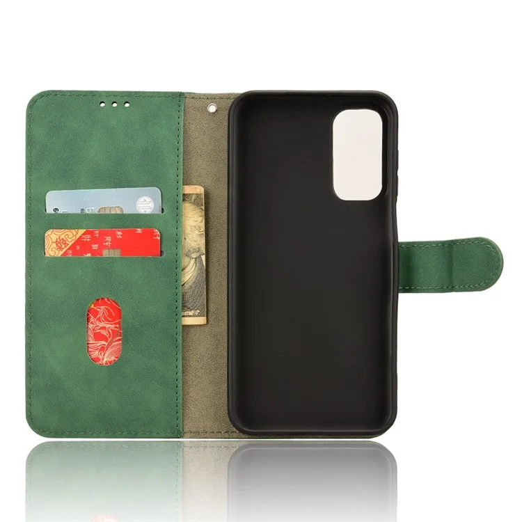 Para Samsung Galaxy M15 5G Case Skin-Touch Leather Flip Stand Phone Cover - Verde
