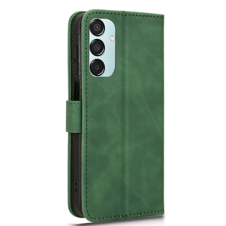 Para Samsung Galaxy M15 5G Case Skin-Touch Leather Flip Stand Phone Cover - Verde