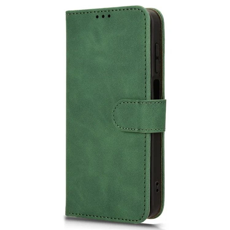 Para Samsung Galaxy M15 5G Case Skin-Touch Leather Flip Stand Phone Cover - Verde