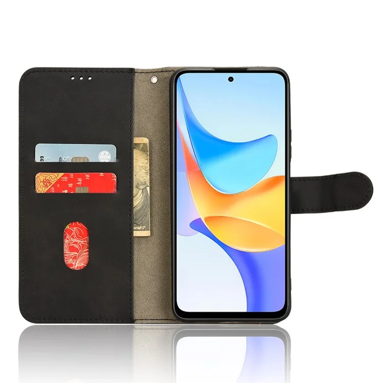 Para Honor Play 8T 5G / X7b 4G / X7b 5G / Play 50 Plus 5G / 90 Smart Case Skin-touch Flip Stand Phone Cover - Negro