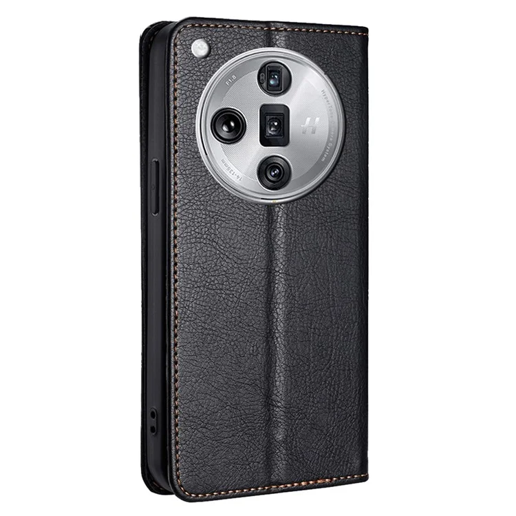 Para Oppo Find X7 Ultra Capa de Carteira de Couro PU Fecho Magnético - Preto