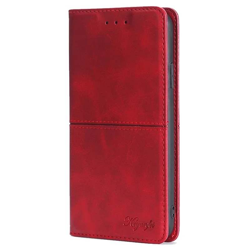 For Honor Magic6 Pro 5G Case Cowhide Texture Anti-Scratch Leather Phone Cover with Card Slots - Red