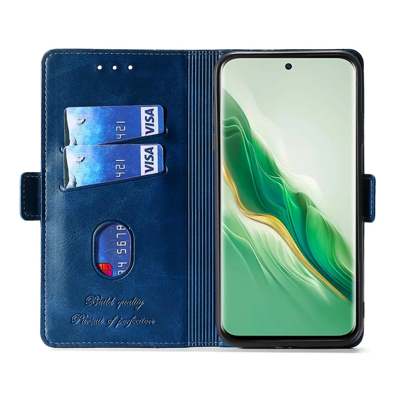For Huawei nova 12 5G Cell Phone Case Dual-color PU Leather Cover with Magnetic Closure - Blue+Grey