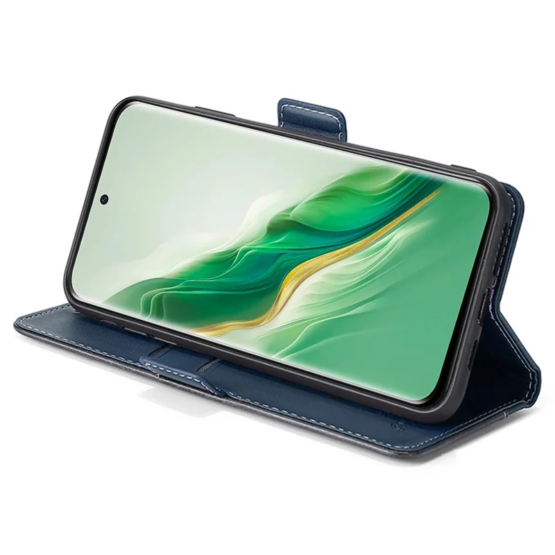 For Huawei nova 12 5G Cell Phone Case Dual-color PU Leather Cover with Magnetic Closure - Blue+Grey