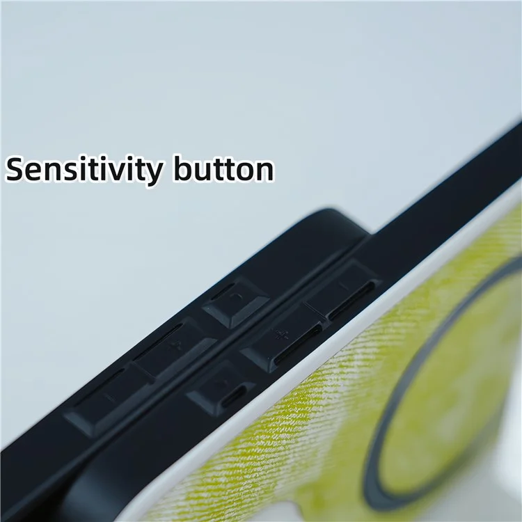 For iPhone 13 Pro Max Magnetic Phone Case Denim Cloth Texture Leather Coated PC+TPU Cover - Blue