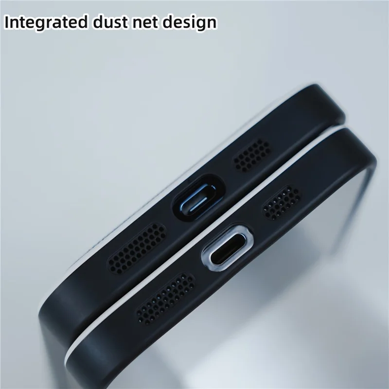 For iPhone 15 Pro Max Case Denim Cloth Texture Leather Coated PC+TPU Phone Cover - Grey Blue