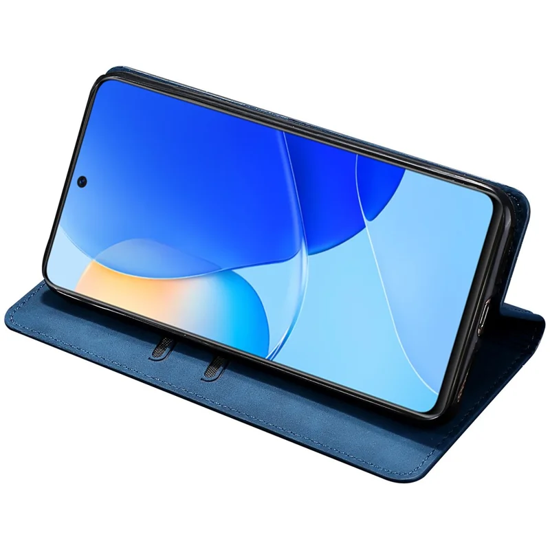 For Honor Magic6 Pro 5G Magnetic Case Anti-scratch Stand Card Holder Phone Cover - Blue
