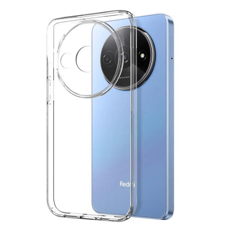 NORTHJO Für Xiaomi Redmi A3 / Poco C61 4G Hülle TPU Stoßfeste Rückabdeckung mit Panzerglas Folie - Transparent
