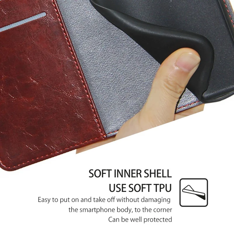 For Honor Magic6 Pro 5G Leather Case Geometric Splicing Phone Cover with Wallet - Dark Brown