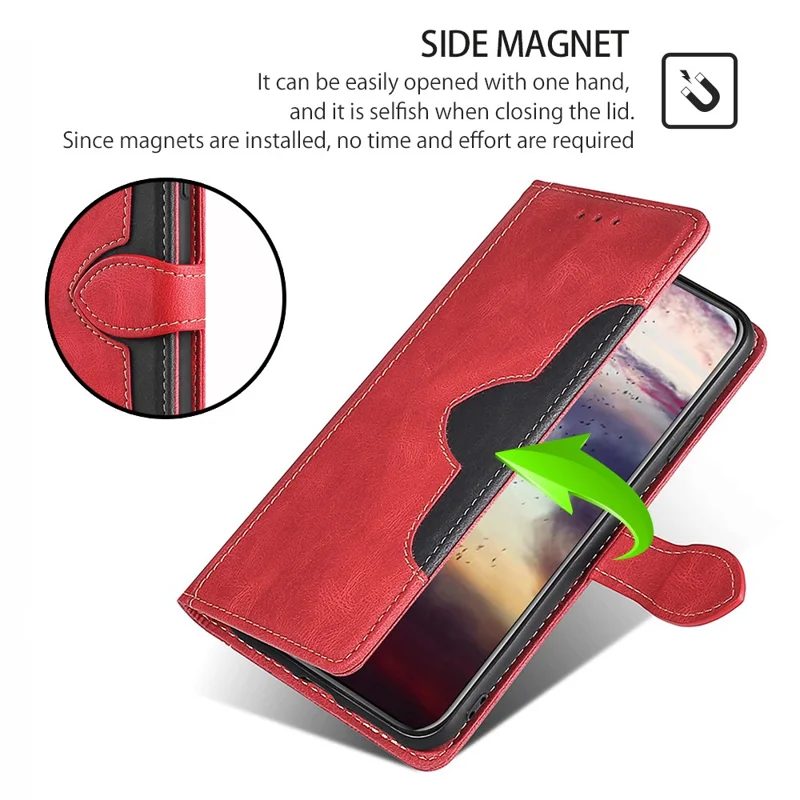 For Huawei nova 12 5G Wallet Case Straw Hat Pattern Stand Leather Phone Cover - Red
