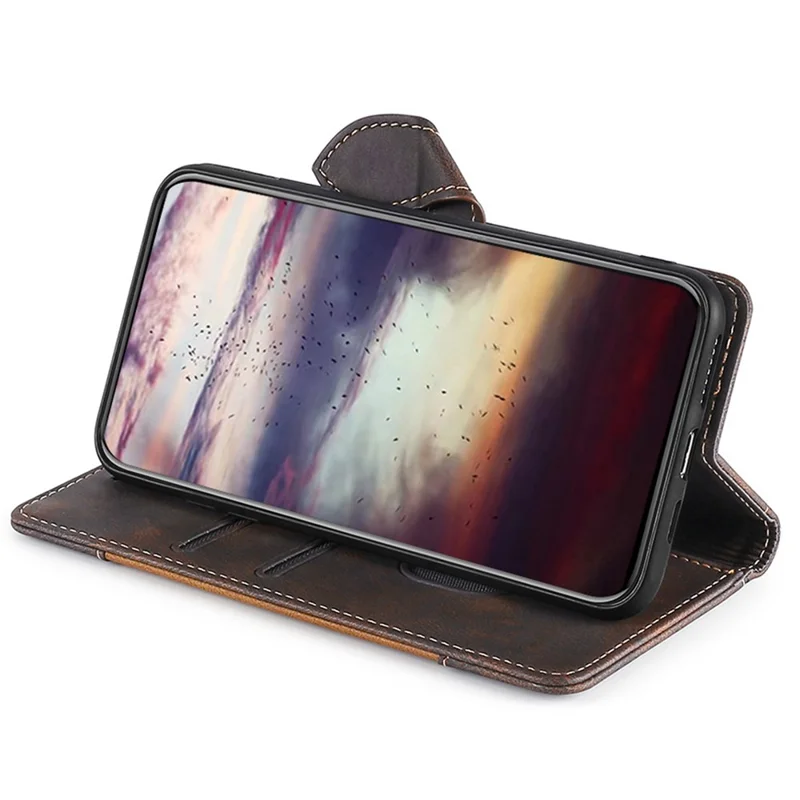 For Realme GT5 Pro 5G Phone Case Straw Hat Pattern Wallet Stand Leather Cover - Brown