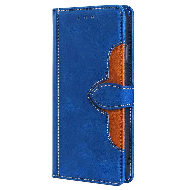 For Motorola Moto G Play (2024) 4G Case Skin-Feel Leather Wallet Stand Phone Cover - Blue