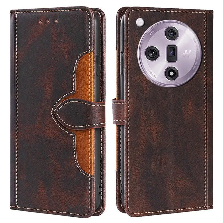Pour Oppo Find X7 5G Étui de téléphone antichoc Support de téléphone Étui en cuir PU Portefeuille - Marron