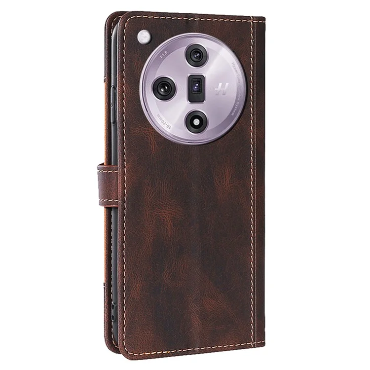 Pour Oppo Find X7 5G Étui de téléphone antichoc Support de téléphone Étui en cuir PU Portefeuille - Marron