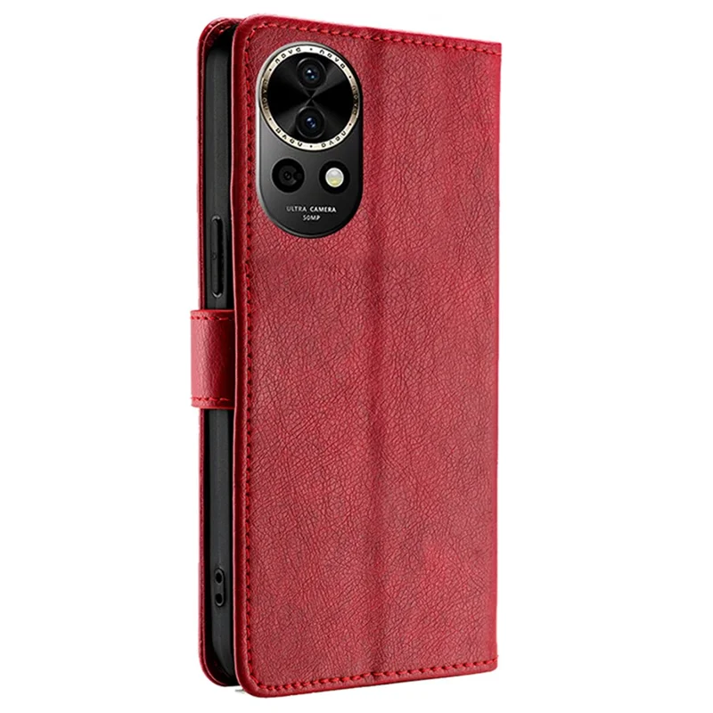 For Huawei nova 12 5G Case PU Leather Zippered Wallet Mobile Phone Stand Cover - Red