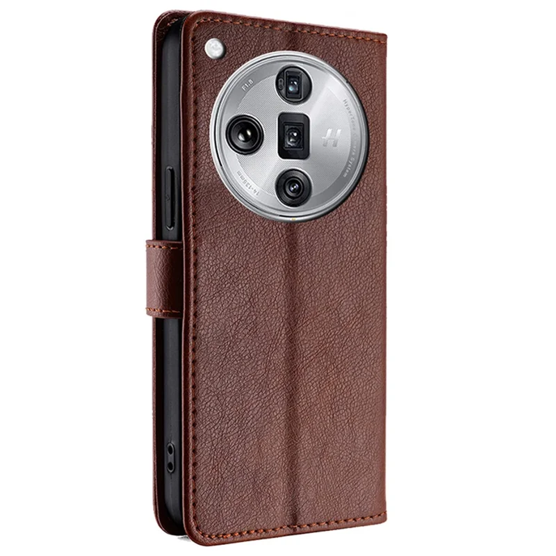 For Oppo Find X7 Ultra Case Zipper Pocket Wallet Leather Phone Cover - Brown