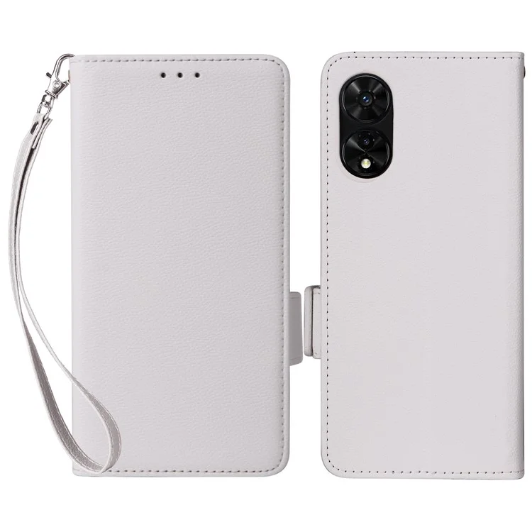 Para TCL 50 5G Funda Magnética de Piel PU con Soporte de Visualización - Blanco