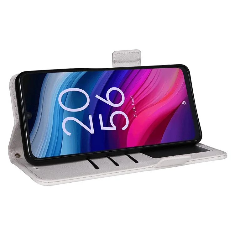 Para TCL 50 5G Funda Magnética de Piel PU con Soporte de Visualización - Blanco