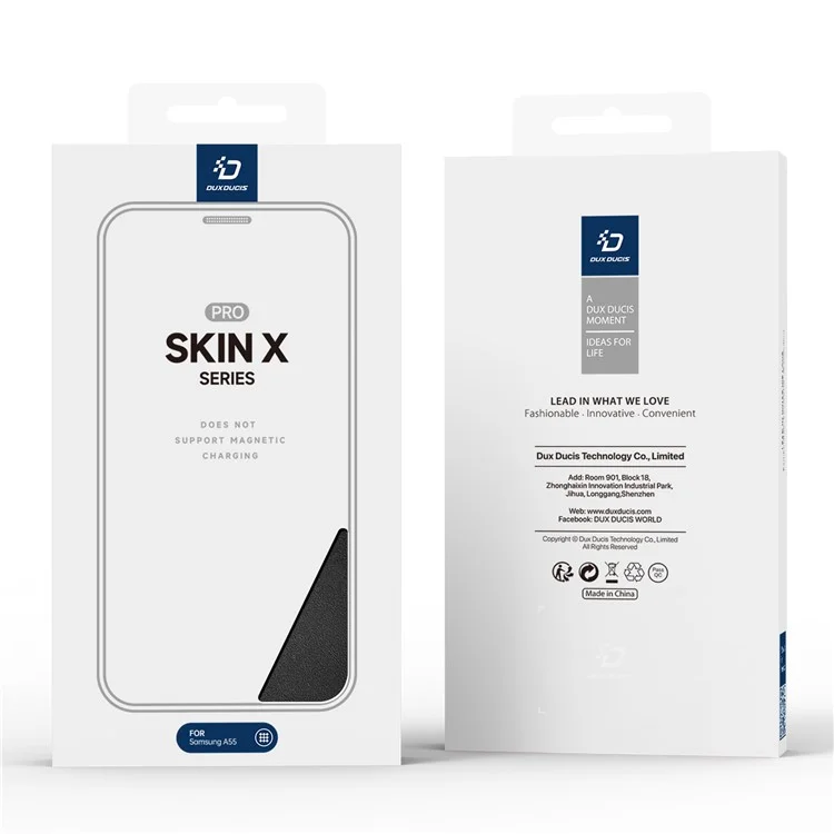 Dux Ducis Skin X Pro Für Samsung Galaxy A55 5G Magnetic Phone Hülle Lederkarten -slots Flip Cover - Schwarz