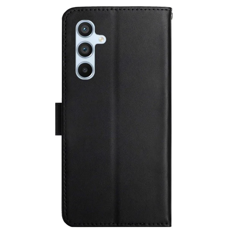 HT02 Pour Samsung Galaxy M55 5G / C55 5G / F55 5G Etui de téléphone en cuir véritable Nappa Texture Flip Stand Cover - Noir