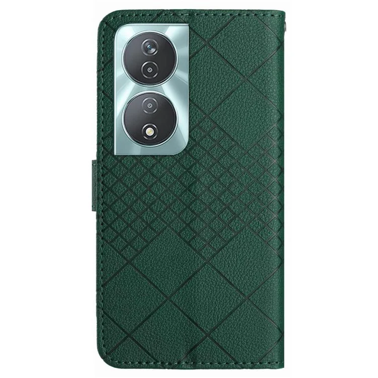 HT06 For Honor 90 Smart / X7b 4G Drop-proof Phone Case Shockproof PU Leather Wallet Cover - Green