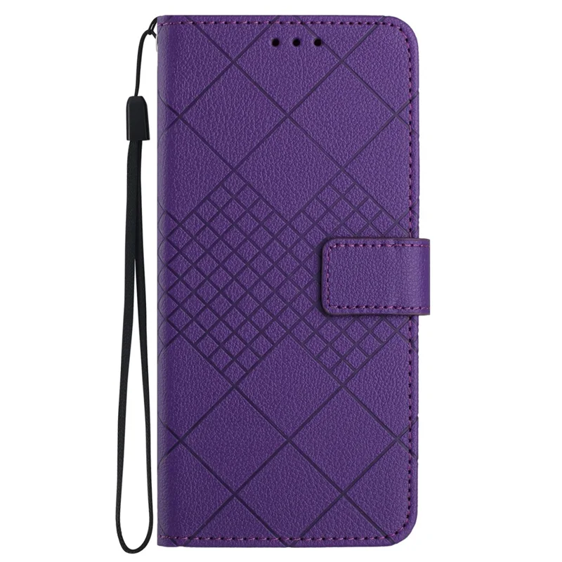 HT06 For Honor 90 Smart / X7b 4G Drop-proof Phone Case Shockproof PU Leather Wallet Cover - Dark Purple