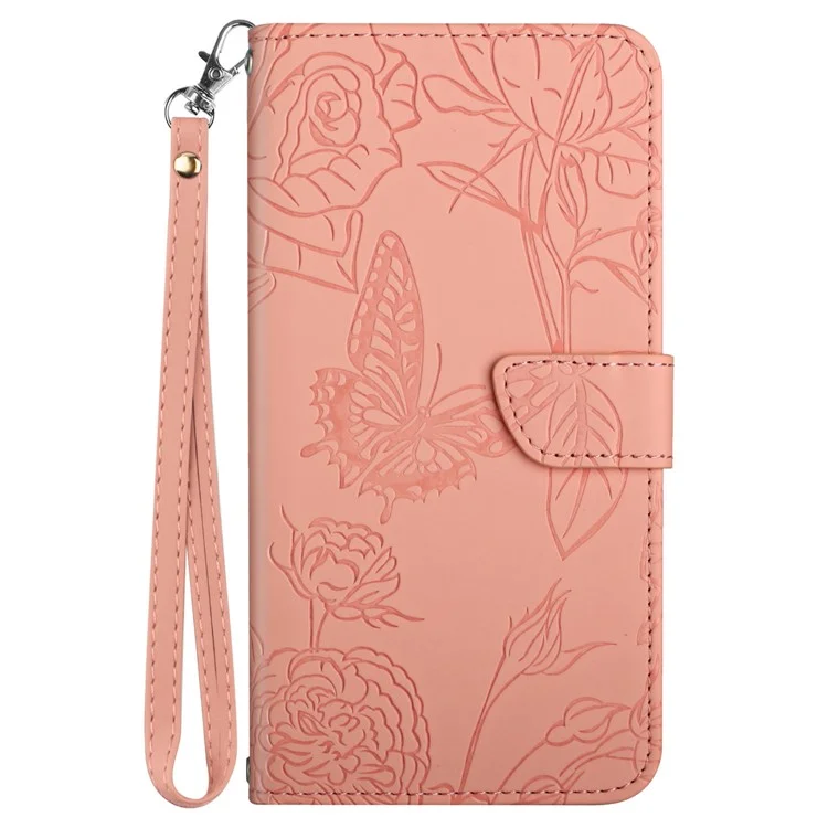 HT03 For Honor 90 Smart / X7b 4G Portafoglio Telefono Stand Cover Custodia in Pelle PU con Cinturino da Polso - Rosa