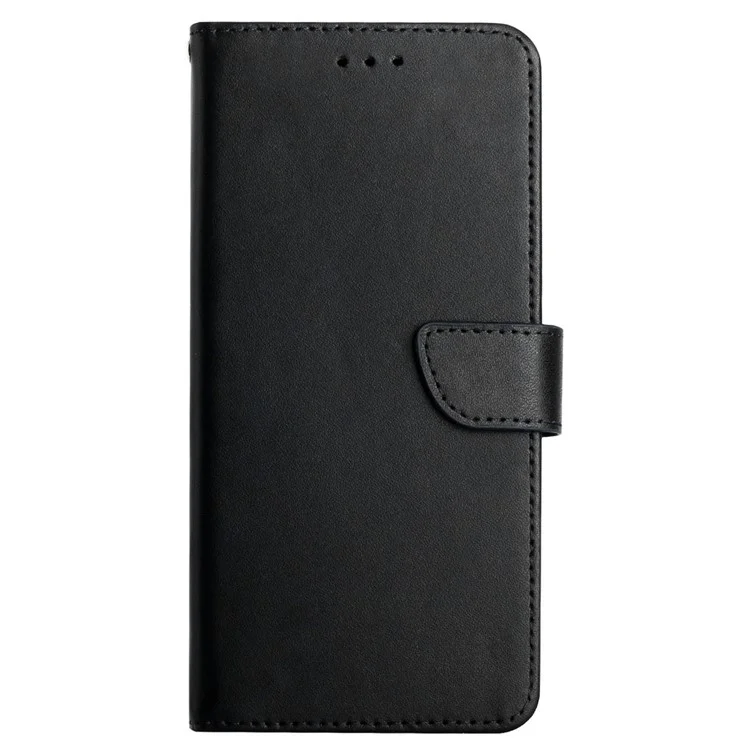 HT02 For Honor 90 Smart Cell Phone Cases Nappa Texture Genuine Cow Leather Stand Cover - Black