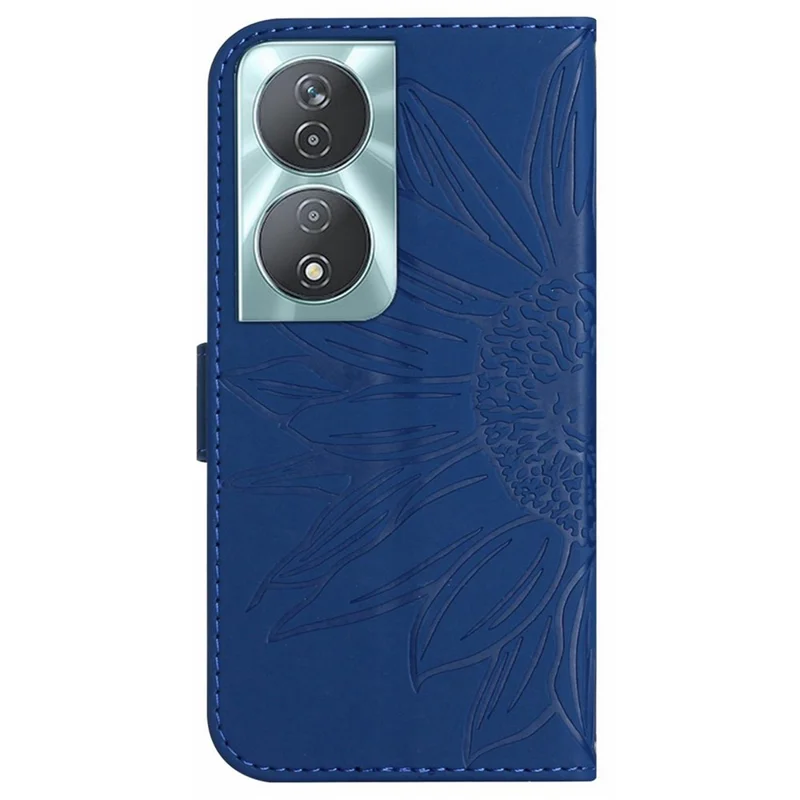 HT04 Pour Honor 90 Smart / X7b Étui 4G Tournesol Cuir Housse de Téléphone avec Bandoulière - Saphir