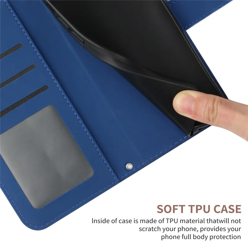 HT04 Pour Honor 90 Smart / X7b Étui 4G Tournesol Cuir Housse de Téléphone avec Bandoulière - Saphir