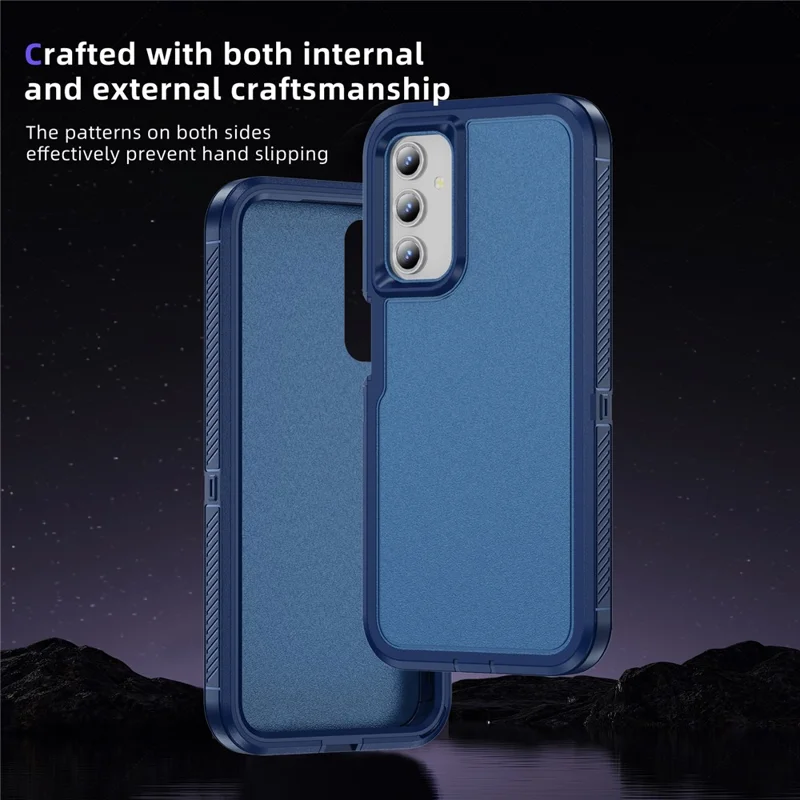 For Samsung Galaxy S23 FE Case Drop Resistant TPU+PC Drop-proof Mobile Phone Cover - Sapphire+Blue