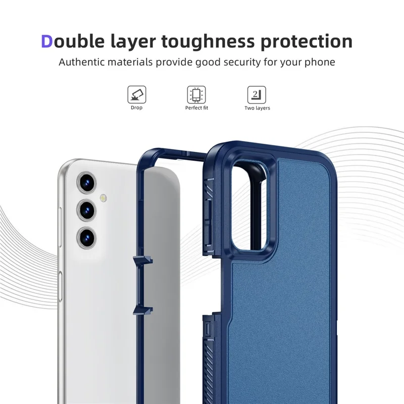 Para Samsung Galaxy A54 5G Case Superfície Fosca Anti-queda TPU+PC Capa de Telefone - Safira+Azul