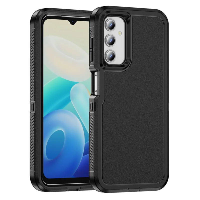 Für Samsung Galaxy A54 5G Hülle Matte Oberfläche Anti-Drop TPU+PC Backcover - Schwarz+Schwarz
