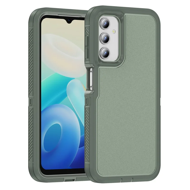 For Samsung Galaxy A54 5G Case Matte Surface Anti-drop TPU+PC Back Phone Shell - Grey Green+Green