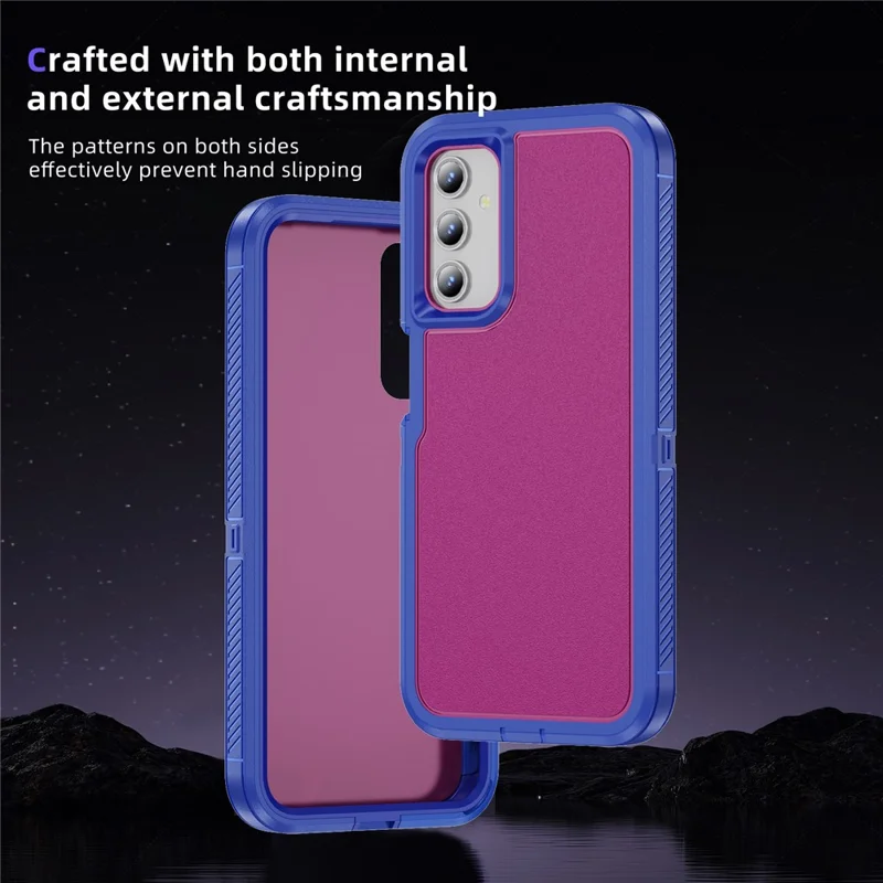 Para Samsung Galaxy A54 5G Case Superfície Fosca Anti-queda TPU+PC Capas de Telefone - Azul+Rosa