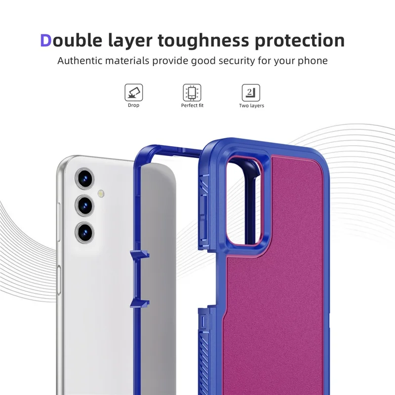 Para Samsung Galaxy A54 5G Case Superfície Fosca Anti-queda TPU+PC Capas de Telefone - Azul+Rosa