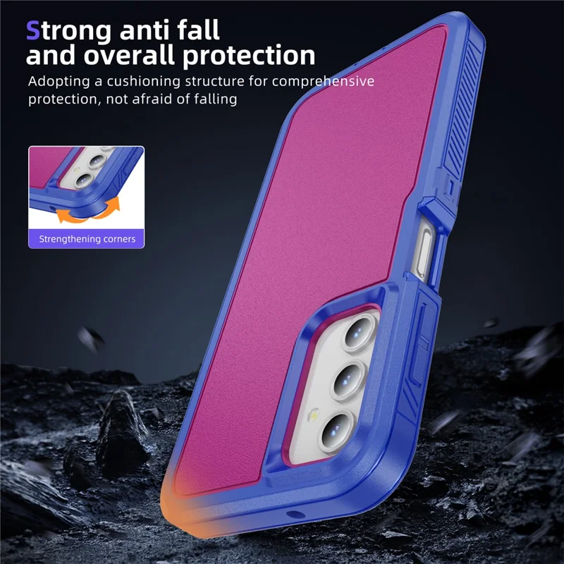 Para Samsung Galaxy A54 5G Case Superfície Fosca Anti-queda TPU+PC Capas de Telefone - Azul+Rosa