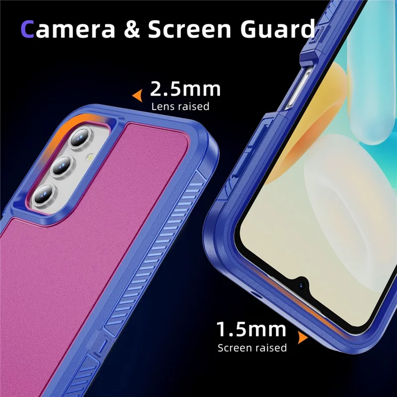 Para Samsung Galaxy A54 5G Case Superfície Fosca Anti-queda TPU+PC Capas de Telefone - Azul+Rosa