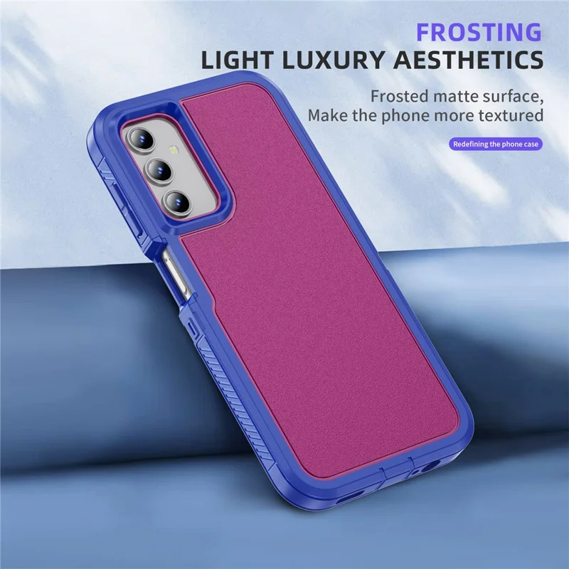 Para Samsung Galaxy A54 5G Case Superfície Fosca Anti-queda TPU+PC Capas de Telefone - Azul+Rosa