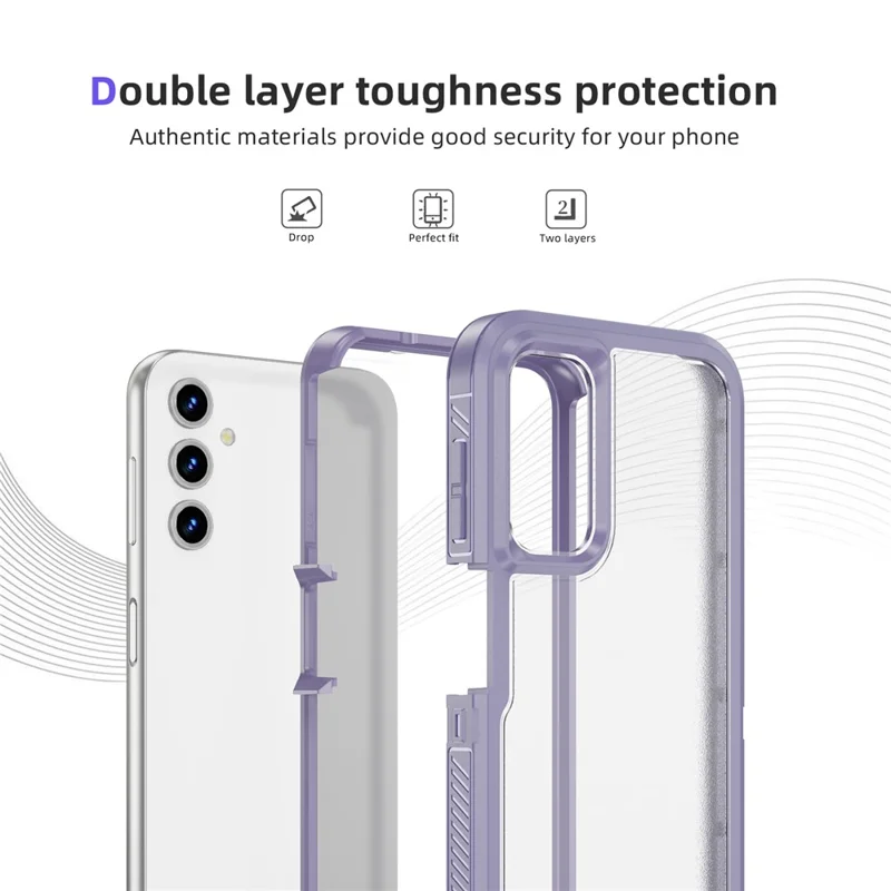 For Samsung Galaxy A54 5G Case Matte Surface Anti-drop TPU+PC Back Phone Shell - Light Purple+Transparent