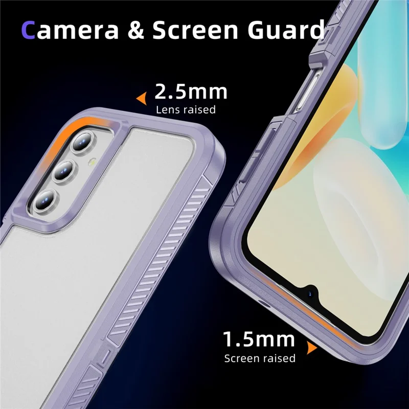 For Samsung Galaxy A54 5G Case Matte Surface Anti-drop TPU+PC Back Phone Shell - Light Purple+Transparent
