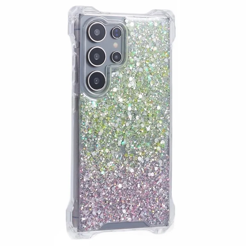 For Samsung Galaxy S24 Ultra Drop Resistant TPU+Acrylic Case Dual-Color Cell Phone Cover - Yellow+Pink
