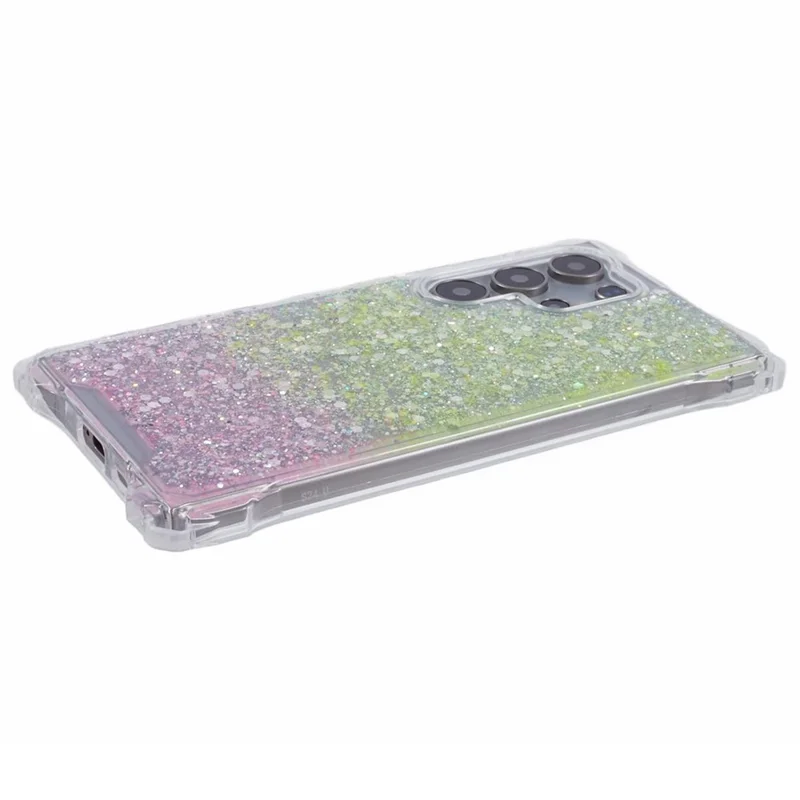 Para Samsung Galaxy S23 Ultra Case de Telefone Celular Resistente a Choques TPU+Acrílico de Duas Cores - Amarelo+Rosa