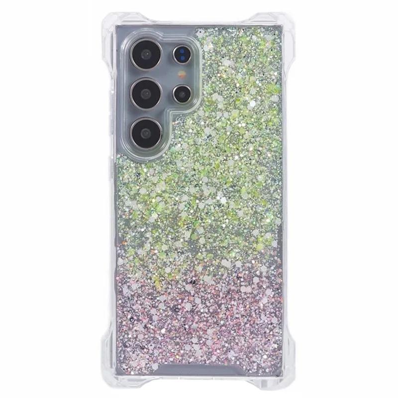 Para Samsung Galaxy S22 Ultra 5G Dual-Color TPU+Acrylic Case Cell Phone Cover - Amarelo+Rosa